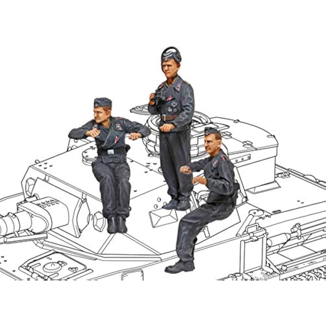 TAMIYA 35374-000 1:35 German Panzerkampfwagen IV Version F L24/75 mm, Model Kit, Plastic Kit, Assembly Kit, Detailed Replica, Unpainted, Grey