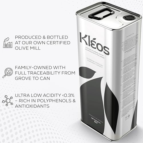 Kleos Extra Virgin Olive Oil 5L – New Harvest 2024/25 – Cold-Pressed Greek Olive Oil from Koroneiki Olives – Premium Quality