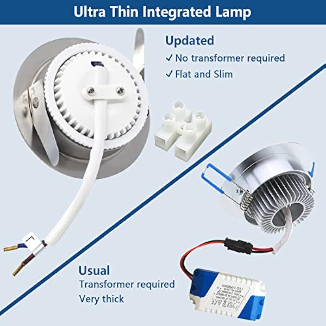 HiBay 6X 5W Recessed Ceiling Lights Ultra Thin Down Light IP44 Spotlight Chrome Warm White LED Downlights for 60-68mm Ceiling Hole of Bathroom Kitchen Soffits