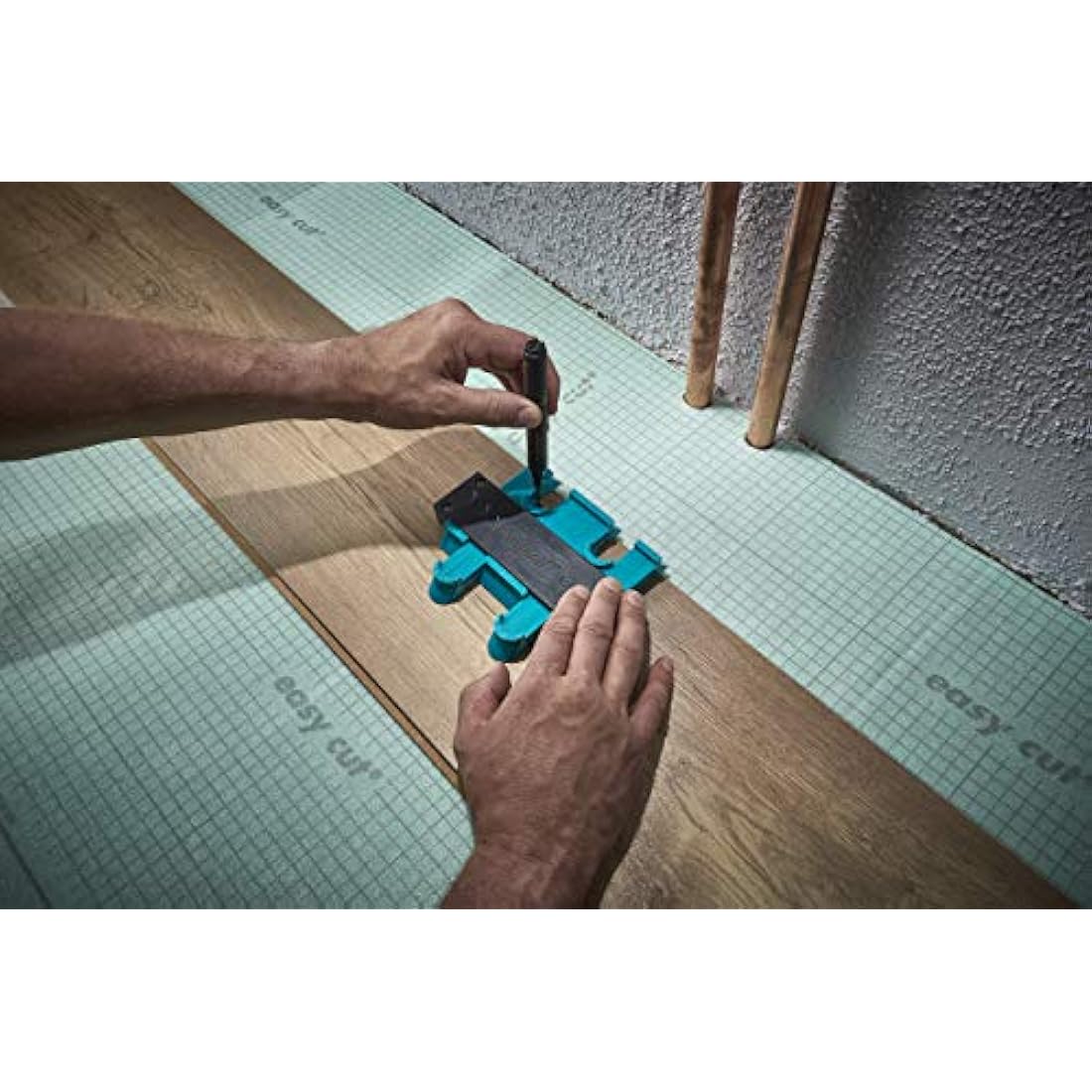 wolfcraft “Fitting Laminate and Design Flooring” Success Kit I 6976000 I Complete Set consisting of Universal Angle & Try Square, Contour Gauge and Laminate Fitter