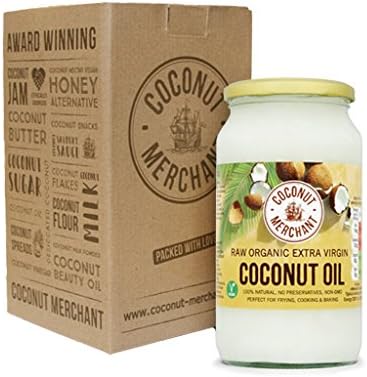Coconut Merchant Organic Coconut Oil 1L x2 | Extra Virgin, Raw, Cold Pressed, Unrefined | Ethically Sourced, Vegan, Ketogenic and 100% Natural | for Hair, Skin & Cooking | 1Lx2