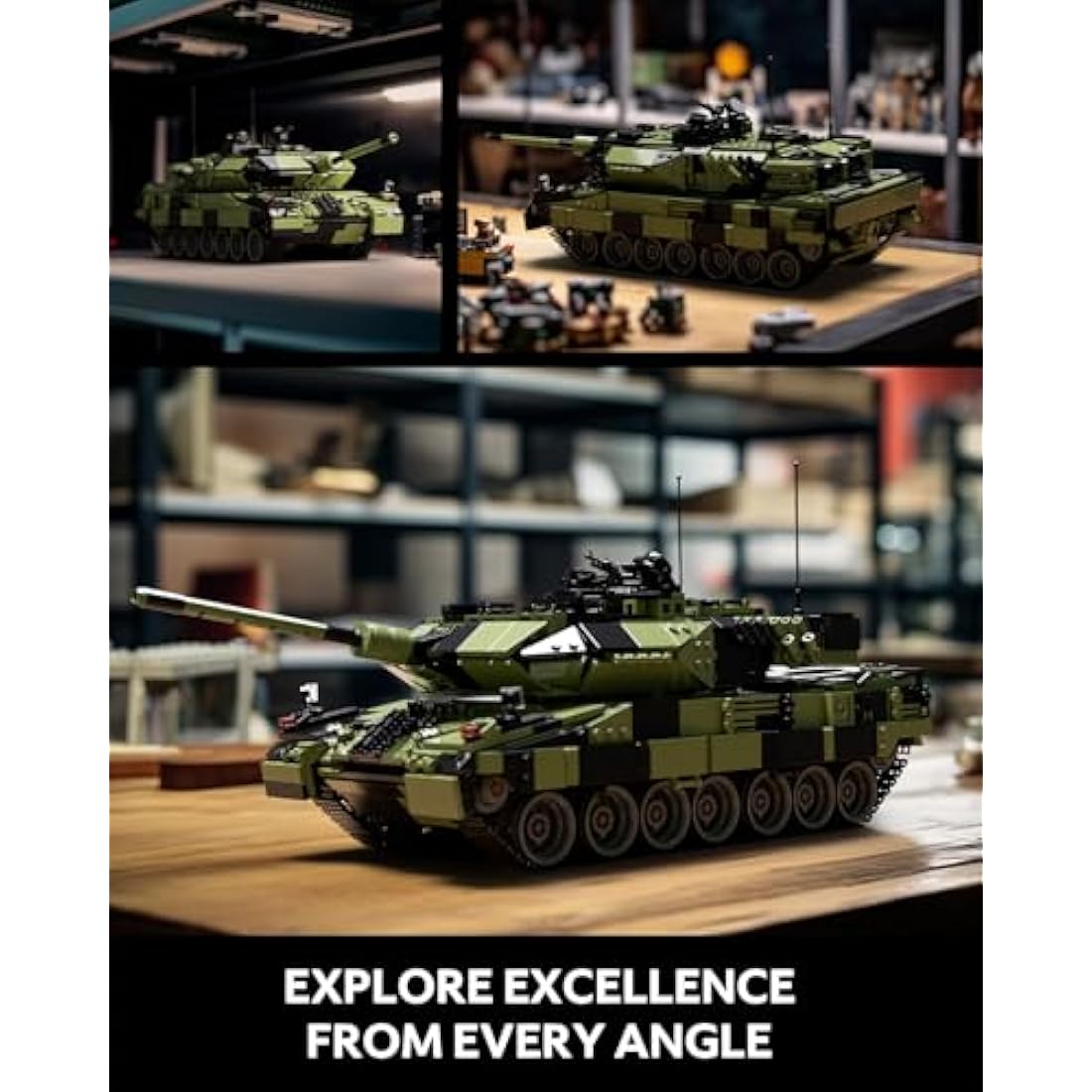 Nifeliz Leopard II A7 Tank, WW2 Military Tank Building Set, Collectible Army Model to Build and Display, Adult Gift Ideal for Military Enthusiasts (2068 PCS, NF10269)