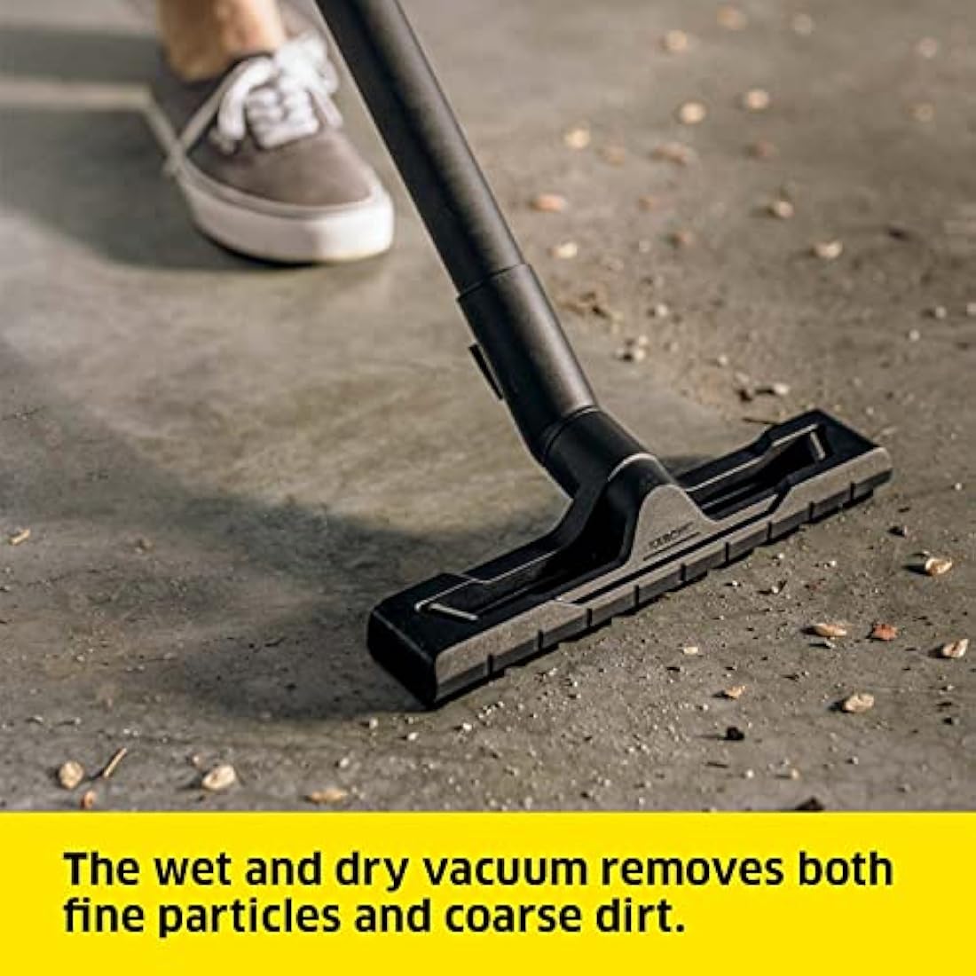 Kärcher Wet and Dry Vacuum Cleaner WD 2 Plus, blowing function, power: 1000w, incl. cartridge filter, floor and crevice nozzle, Yellow, plastic container: 12 l, suction hose: 1.8 m