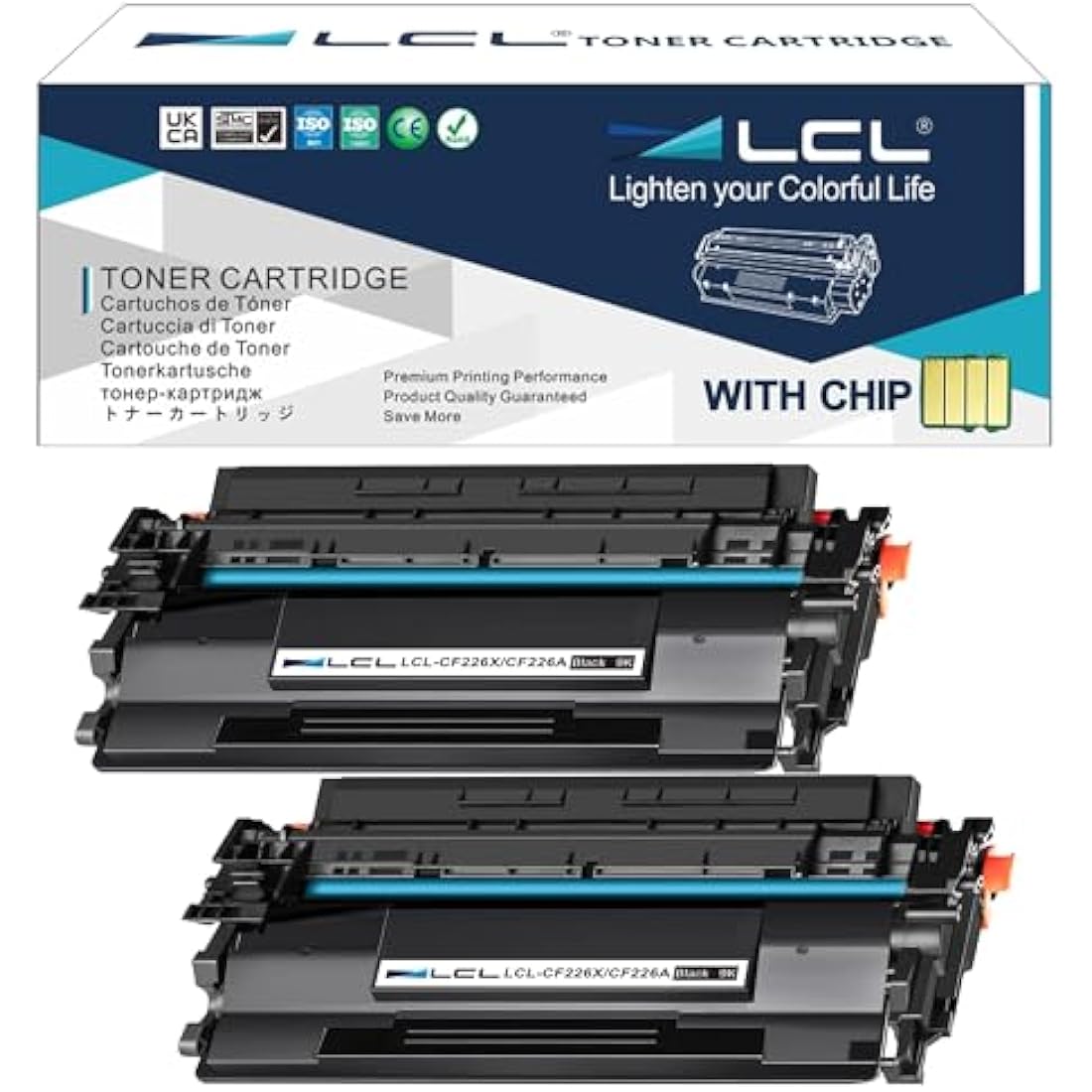 LCL 26A 26X CF226A CF226X CRG021II High Yield (2 Black) Compatible Toner Cartridge Replacement for HP LaserJet Pro M402 M402n M402d M402dn M402dne M402dw MFP M426 M426dw Compatible for Canon pf158fn