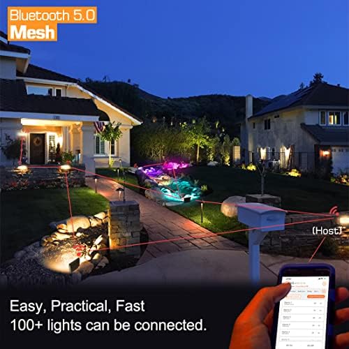Bhochy LED Floodlight Outdoor 500W Equivalent, Smart RGB Flood Lights with APP, Colour Changing- Timing - Scene - IP66 Waterproof, UK Plug, 1 Pack