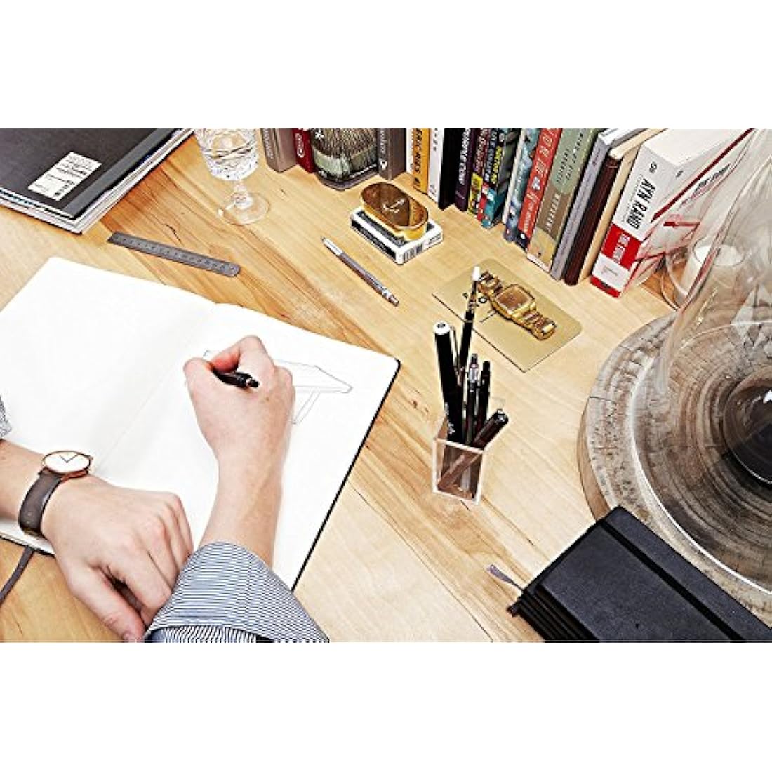 rOtring 800+ Mechanical Pencil and Touchscreen Stylus | Twist-to-Retract HB 0.7 mm Propelling Pencil | Black Metal Barrel