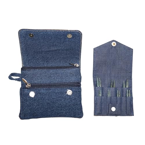 KnitPro - KnitPro Interchangeable Needle Set Mini Wood Indigo - 1 Set,Blue/Fold,3,00 mm - 6,00 mm