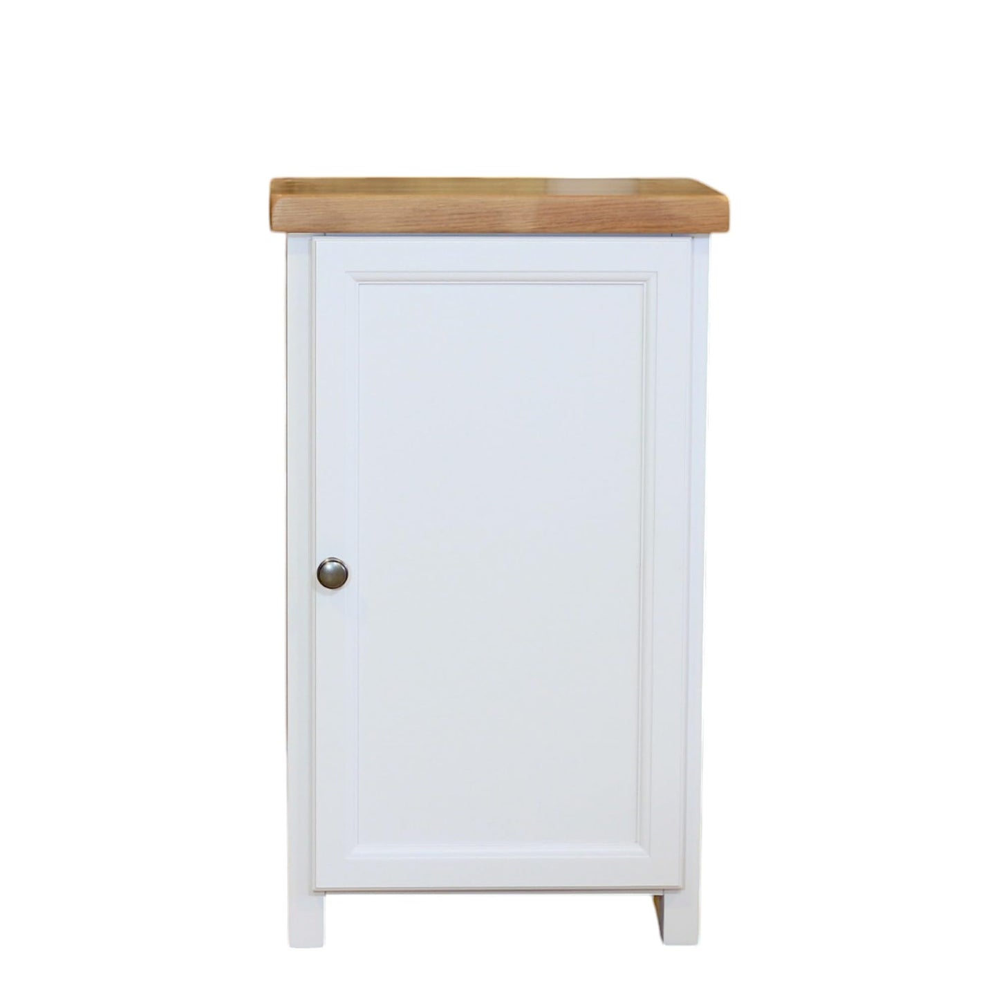 GROF GROFurniture Snow White Slim Cabinet, Bathroom Storage Cabinet, Oak Painted Kitchen Cupboard, Hallway Storage Unit, Storage Cupboard