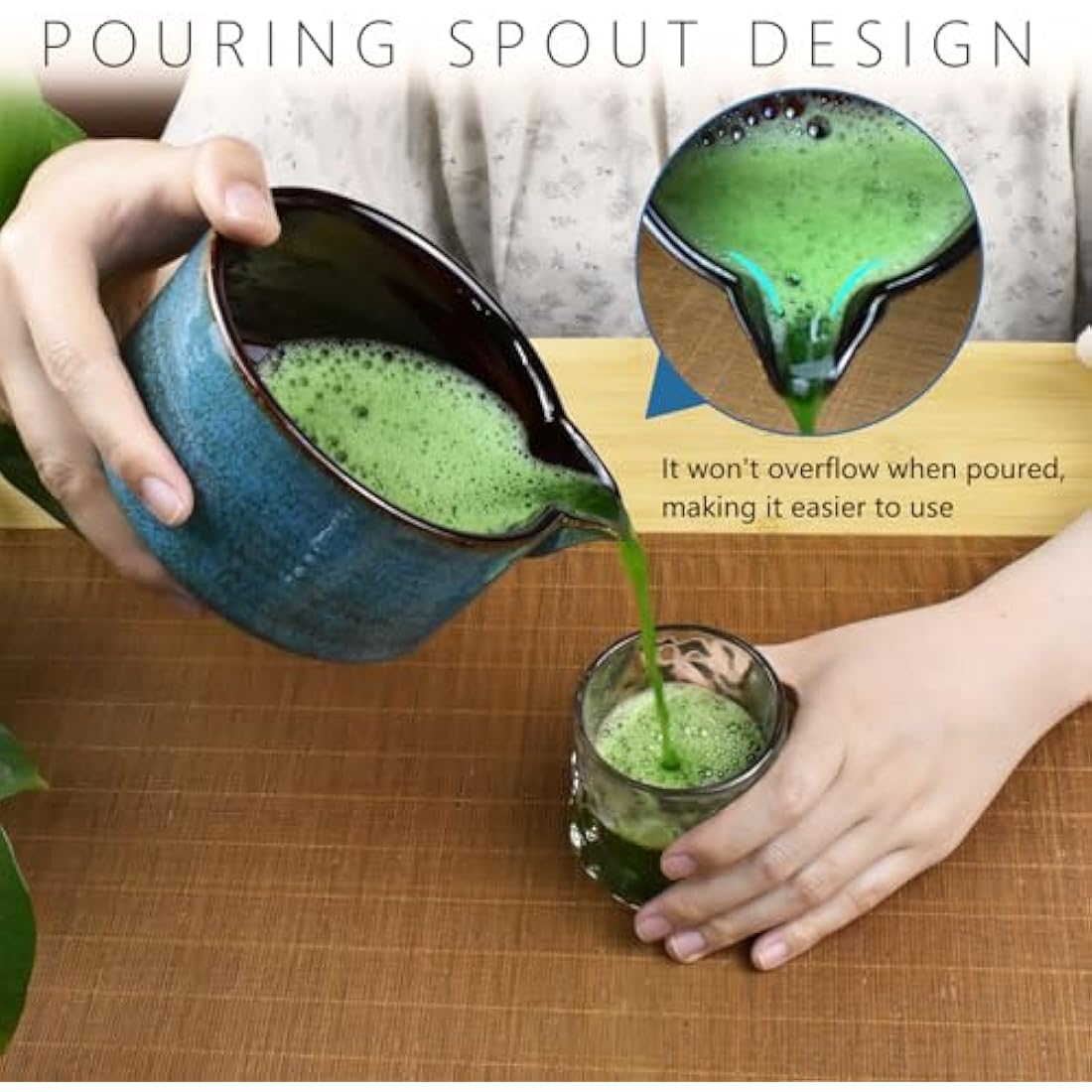 Artcome 7 Pcs Complete Matcha Tea Ceremony Kit - Bowl, Whisk, Scoop, Strainer, Powder, Set for Usucha, Koicha, Matcha Latte (Sapphire)
