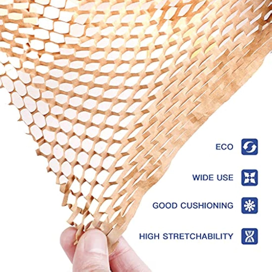 Packing Paper Cushioning Wrap SZSYumUnion Honeycomb Wrap Paper Roll Perforated-Packing 1200 Inch x 12 Inch Packaging Wrap for Moving House Shipping Breakables(Bubble Wrap Alternative)