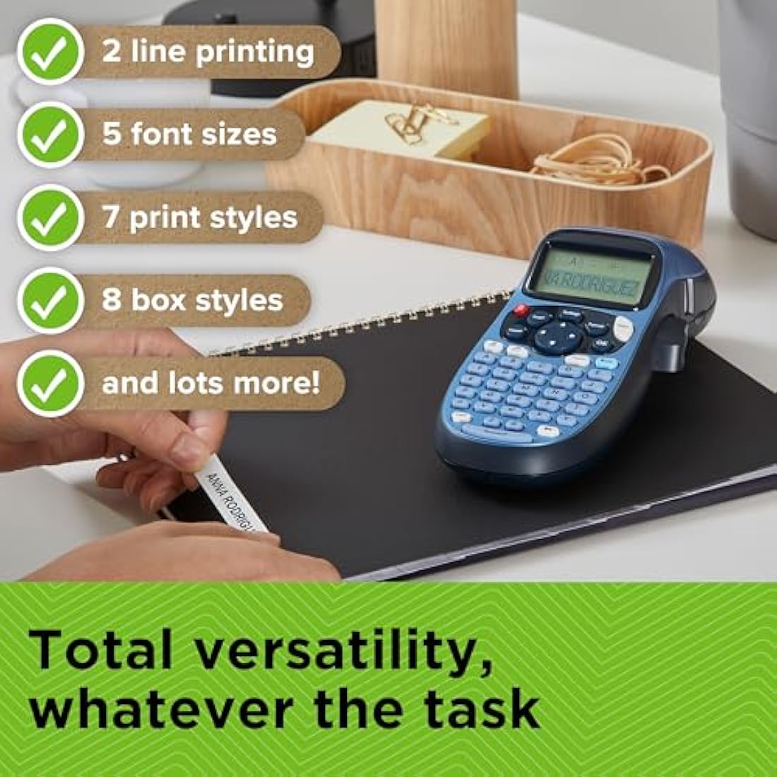 Dymo LetraTag LT-100H Handheld Label Maker | ABC Keyboard Label Printer with Easy-to-Use, 13 Character LCD Screen | for Home or Office | Blue