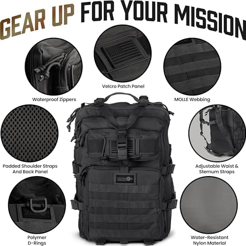 Tacticon 24BattlePack Tactical Backpack | 1 to 3 Day Assault Pack for Men 40L | Combat Veteran Owned Company | Camping Hiking