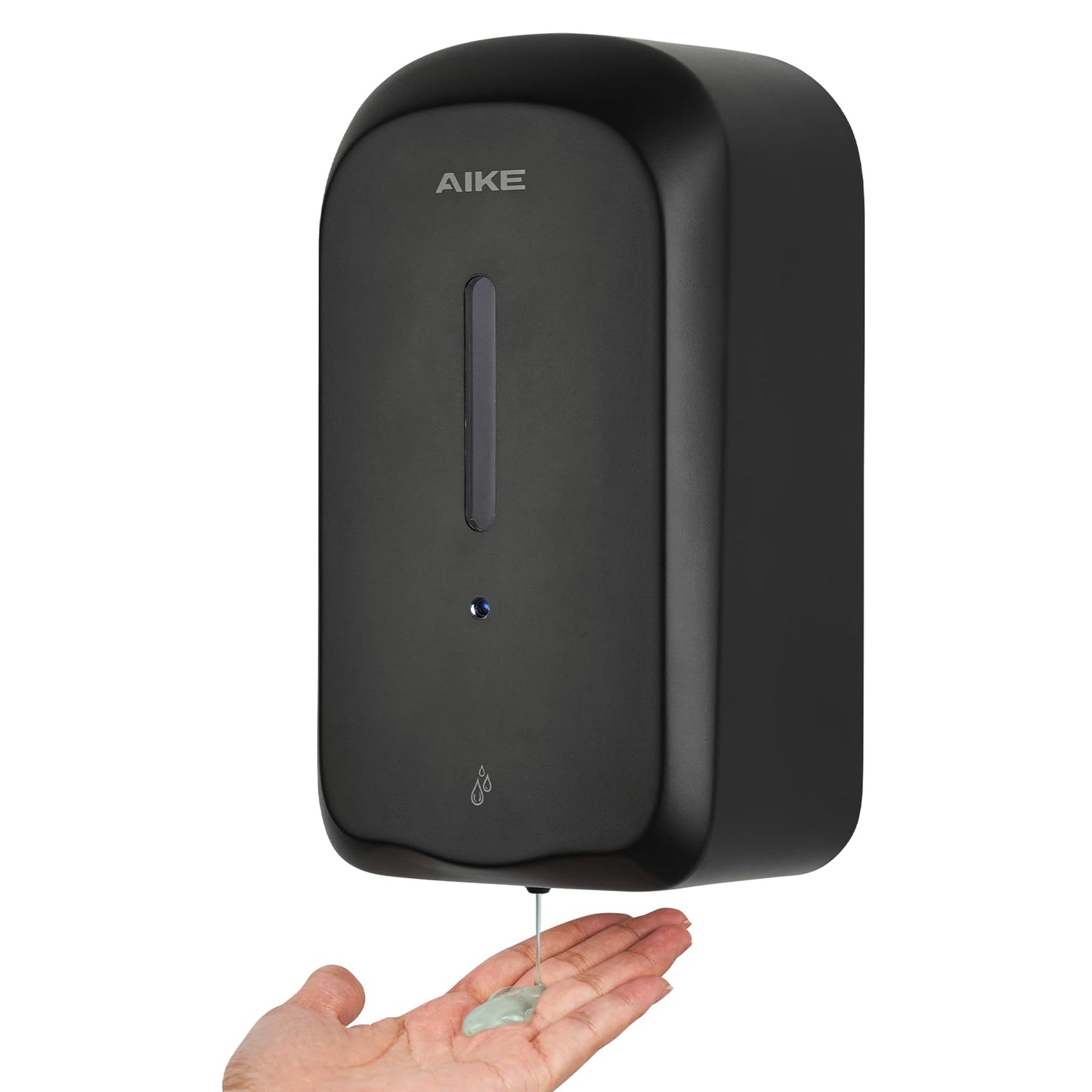 AIKE 1000 ML Automatic Soap Dispenser, Public Area Tamper-Resistant Design Design, Wall Mounted for Commercial, Black Cover Model AK1226S