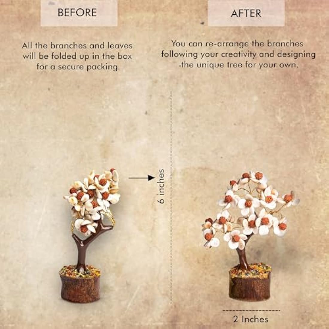 Crystal Tree for Home Decorations Crystals and Healing Stones Witchy Room Crystal Decor Tree Crystal Gifts Gem Tree Christmas Tree Stands for Real Tree… (Gomti Rudraksha tree)