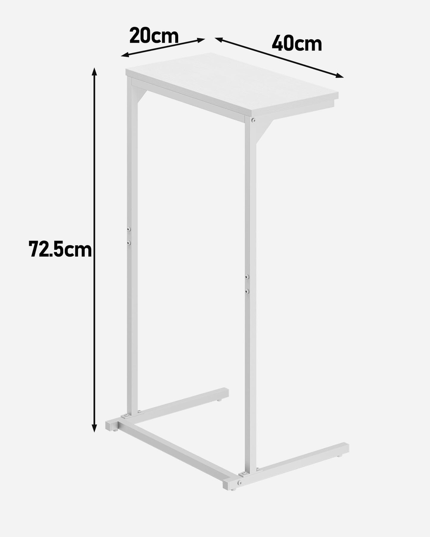 TUTOTAK C Shaped Side Table, Small End Table, 28.7 inch Tall Couch Sofa Table, Living Room, Bed Room, White TB01BW071EU