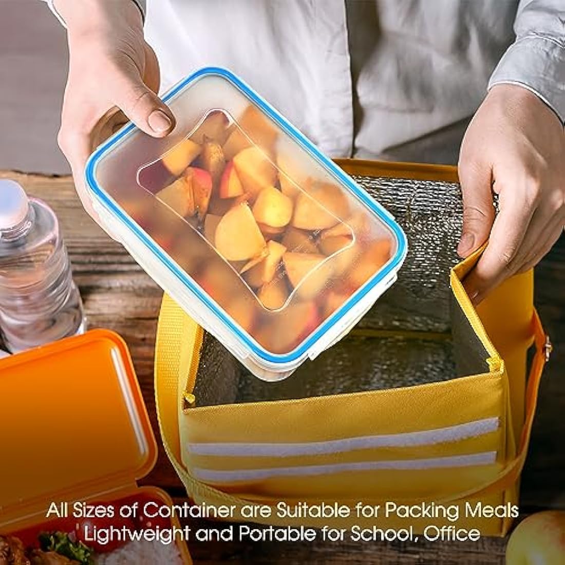 YASHE 50PCS Plastic Food Containers with Lids, Airtight Food Storage Containers for Kitchen Storage, 100% Leakproof, BPA-Free Meal Prep Containers with Labels & Marker