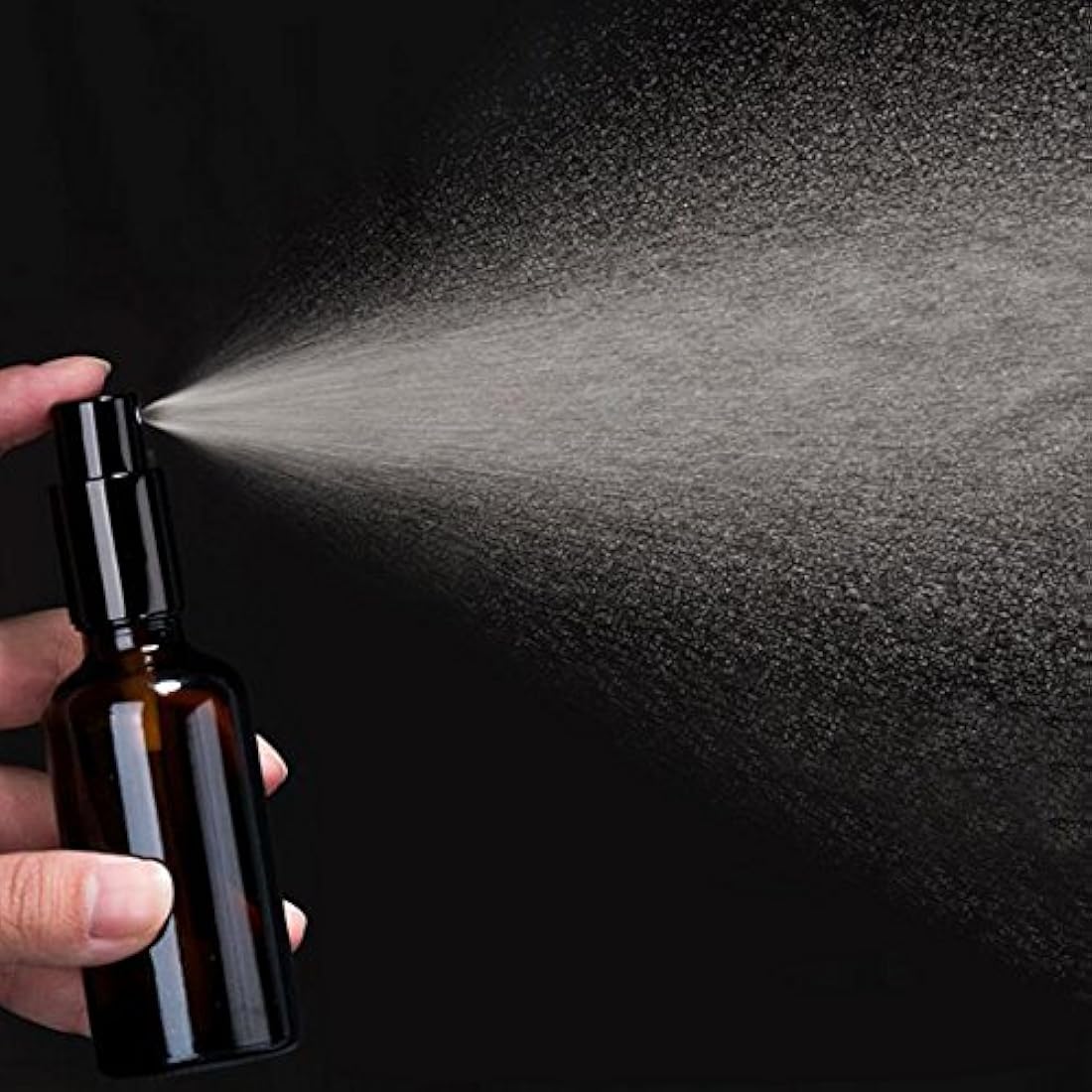 Yizhao 30ml Amber Glass Spray Bottle, Empty fine mist spray Bottles with Metal Cap for Cleaning，Aromatherapy, Essential oil Diffuser,Massage,Hair,Pet – 6 Pcs