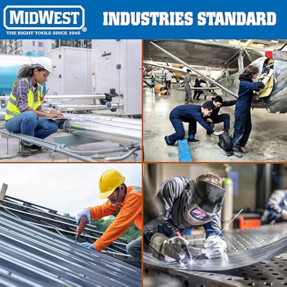 MIDWEST Aviation Snip - Right Cut Offset Tin Cutting Shears with Forged Blade & KUSH'N-Power Comfort Grips - MWT-6510R