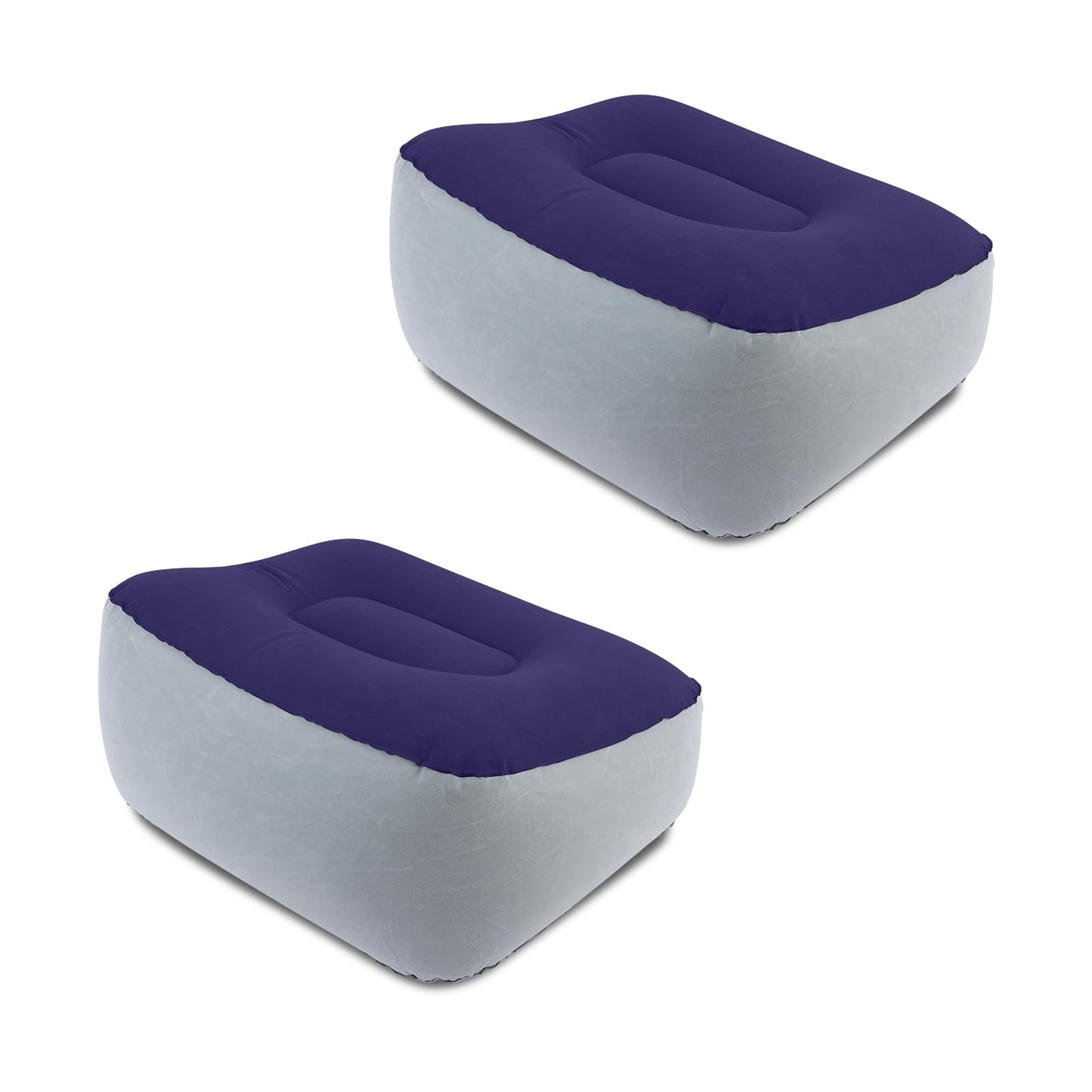 Inflatable Foot Rest for Travel 2 Pack, Inflatable Foot Rest Pillow for Car Office Home (Grey Blue)