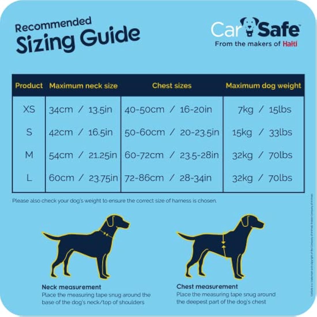 CarSafe Crash Tested Dog Safety Harness - from the makers of Halti. Crash Tested to 32Kg/70lbs, Safely Secure Dog in the Car, Comfortable and Padded Design, for Toy, Small, Medium and Large Dogs