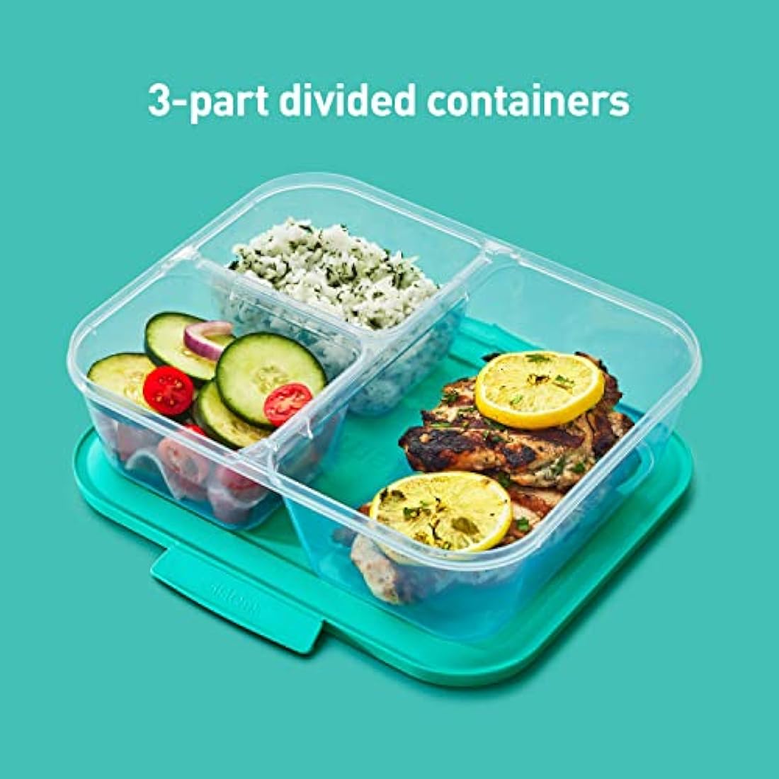 Sistema NEST IT Meal Prep Containers | 1.9 L | Airtight Food Storage Containers with Compartments & Lids | School Lunch Boxes | Green | 5 Count