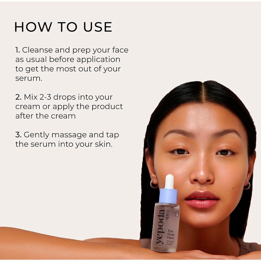 Yepoda The Glow Hero, Oil Serum Hybrid with Bakuchiol, Nourishing & Slow-Aging, Vegan Korean Glow Serum for All Skin Types, 30 ml