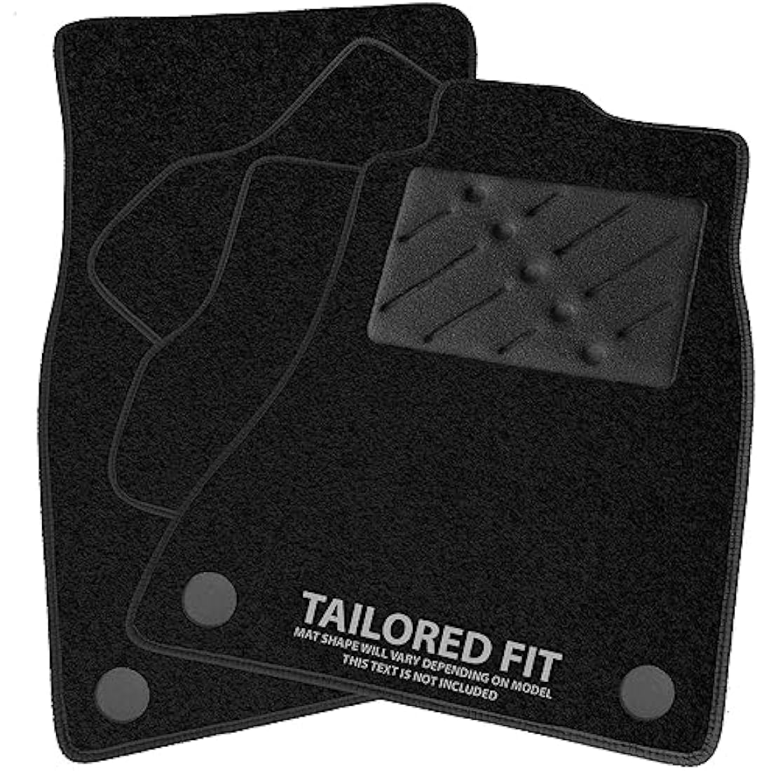 Car Mats FOR Mazda CX-3 2015+ Black Carpet - Black Ribbed Trim - Black Rectangle Heel Pad [SAPP-1707]