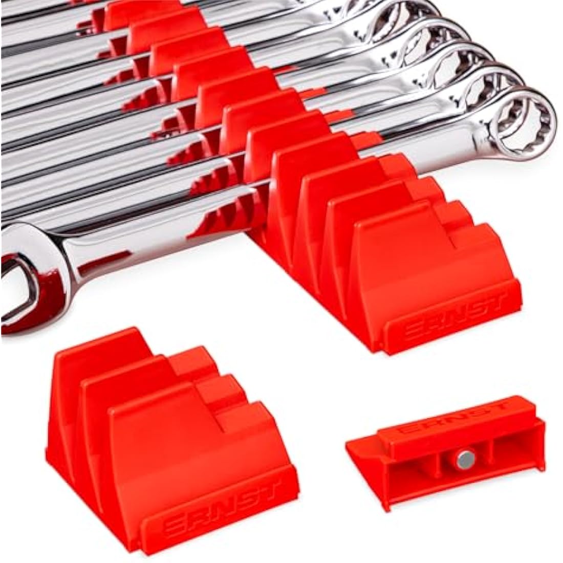 Ernst Manufacturing 40 Tool Magnetic Wrench Pro, Red