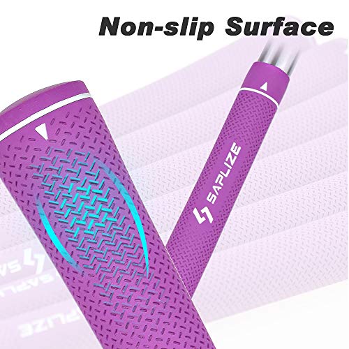 SAPLIZE Golf Grips, 13 Set with Complete Regripping kit, Standard Size, Rubber Golf Club Grip, Purple