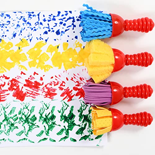 READY 2 LEARN Textured Art Tools | Set of 4 | Jumbo Paint Brushes for Toddlers and Kids | Set 2 | DIY Patterns and Effects