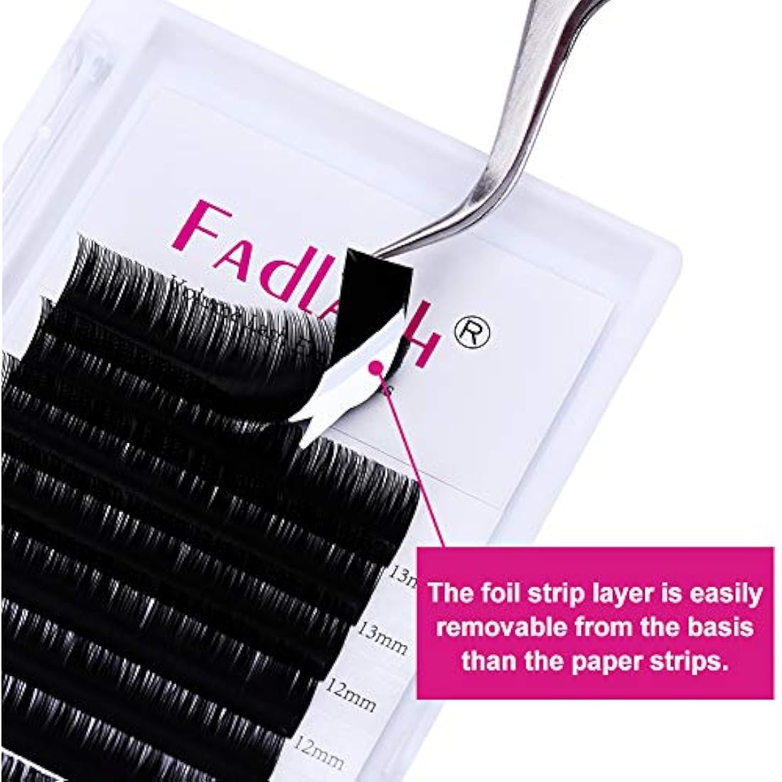 Fadlash Individual Classic Eyelash Extension 0.15mm D Curl 8-14mm Mixed Tray 1:1 Matte Black Professional Classic Individual Lashes