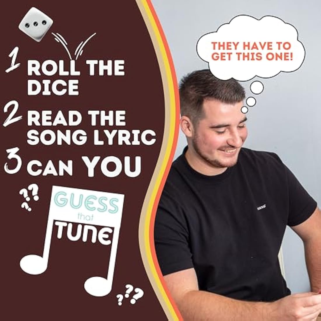 Boxer Gifts Seventies Guess That Tune Music Quiz Game - Party Games For Adults & Family - 1970s Songs Trivia - 70s Gifts For Men & Women, Brown