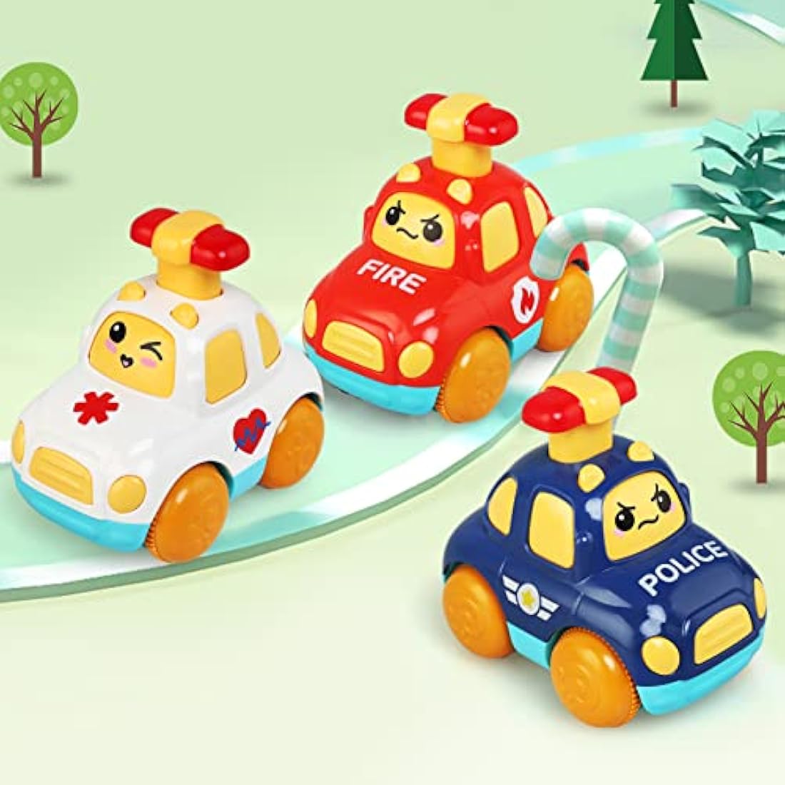LEADSTAR Baby Toy Cars,Cartoon Wind up Cars for 1 Year Old Boy Gifts Press and Go Toddler Toy for Toddlers 1-3 Baby Toys 12-18 Months Gifts for 1 2 3 Year Old Boys Girls