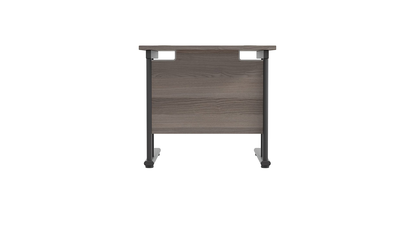 Office Hippo Heavy Duty Rectangular Cantilever Office Desk, Grey Oak Top/Black Frame, 80 x 80 cm