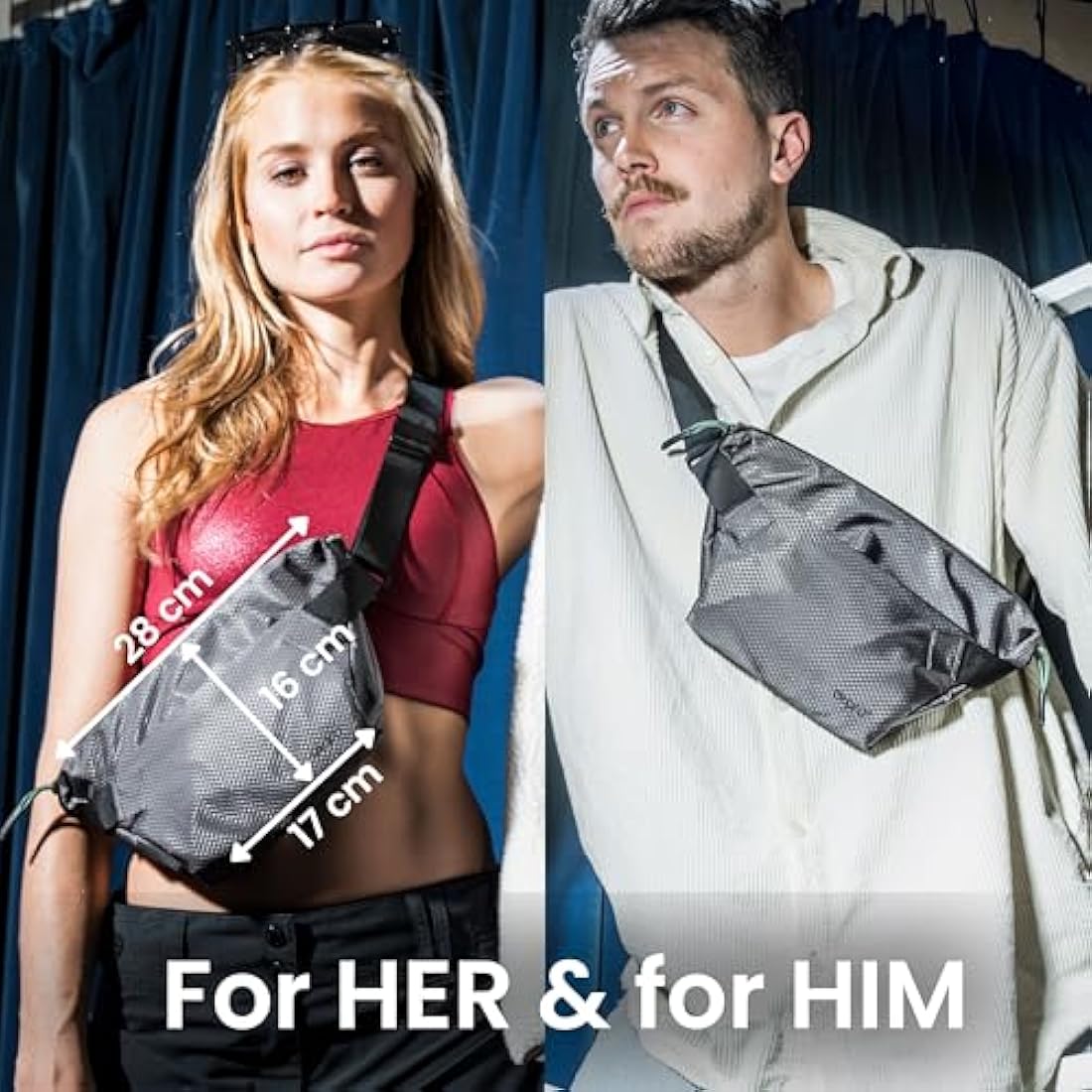 OTARO Bum Bag | Belt Bag Waist Bag | Unisex | Ideal for Travel, Skiing & Sports | Waterproof Stylish Nylon Grey Waist Fanny Pack for Outdoor Travel Hiking Dog Training Men, gray, standard size