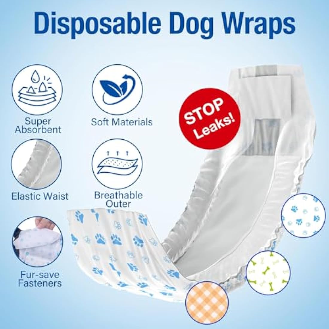 Pet Soft Disposable Dog Puppy Nappies Male - Super Absorbent Male Dog Incontinence Wraps