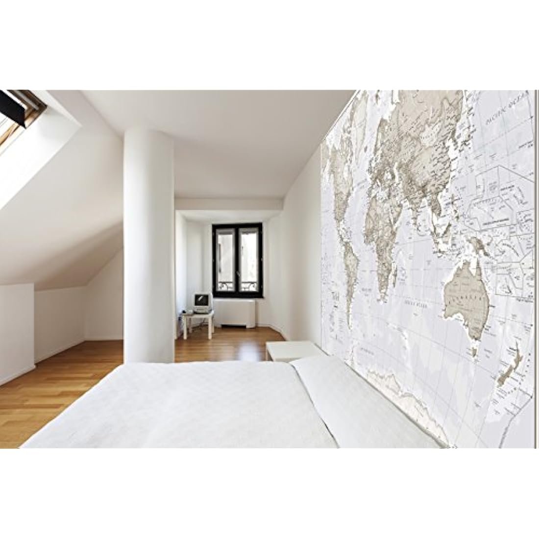 Giant World Map Mural – Mega-Map Of The World – Neutral Tones - 232 x 158