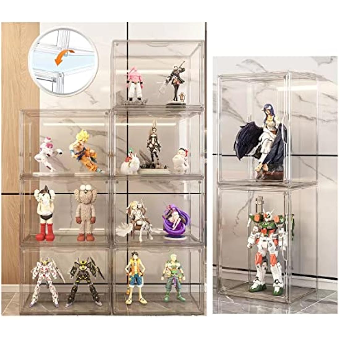 Siyecioa Acrylic Display Case for Collectibles, Transparent Acrylic Display Box with Door, Organizer & Protectors for Pop Figures, Funko Pop、Blind Box、Lego、Minifigure Figurines、Trophy（36×22×27cm）