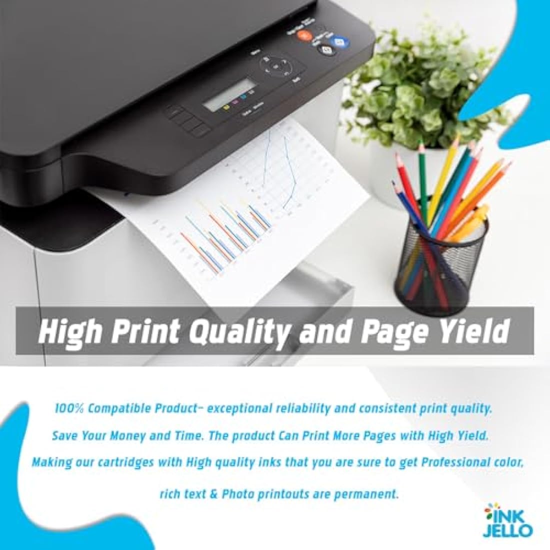 InkJello Compatible Toner Cartridge Replacement for HP Colour LaserJet CP1025 CP1025nw Pro 100 color MFP M175a M175nw Pro 200 CE310A CE311A CE312A CE313A (Black/Cyan/Yellow/Magenta, 4-Pack)
