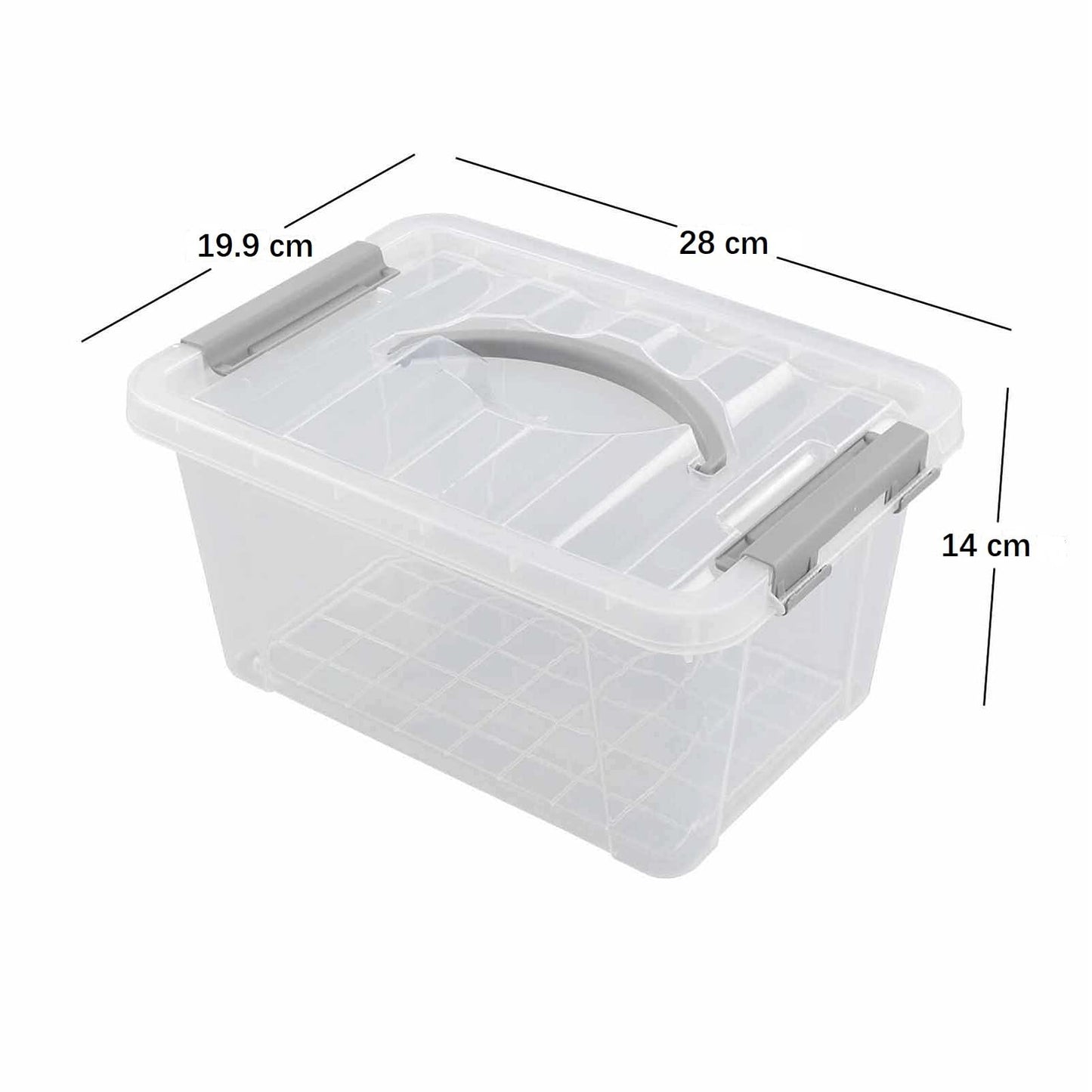 Vcansay 6 L Clear Plastic Storage Boxes with Handles, 6 Packs