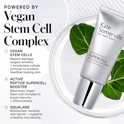 Kate Somerville KateCeuticals SuperCell Rejuvenation Serum, Anti-Ageing, Vegan Stem Cell Formula and Active Peptides, 30 mL