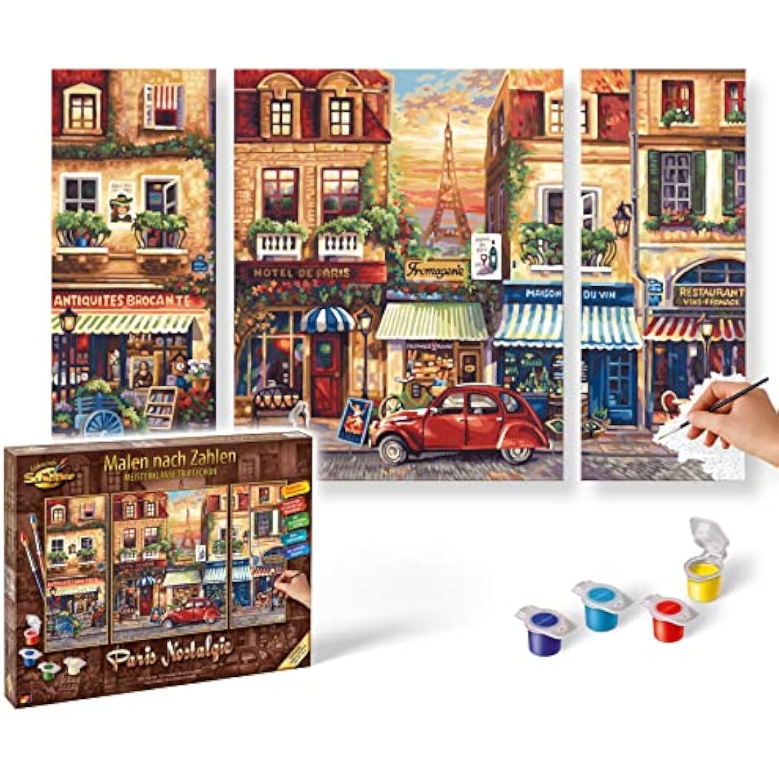 Schipper 609260626 "Paris Nostalgiey Triptychon Paint By Numbers Board