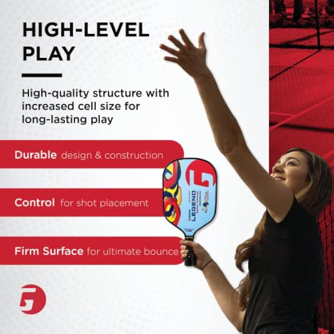 Gamma Legend NeuCore Pickleball Paddles with Honeycomb Grip, Composite Fiberglass Surface, White - USAPA-Approved Pickleball Paddle with Thicker Large-Cell Core - Premium Pickleball Equipment
