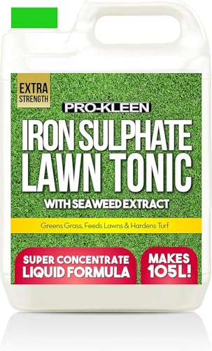Pro-Kleen Lawn Tonic Liquid Iron Sulphate Quality Ferrous Conditioner, Fertiliser, Grass Greener, Turf Hardener | Long-Lasting for a Healthier Looking Garden | Helps Prevent Lawn Disease (5 Litres)