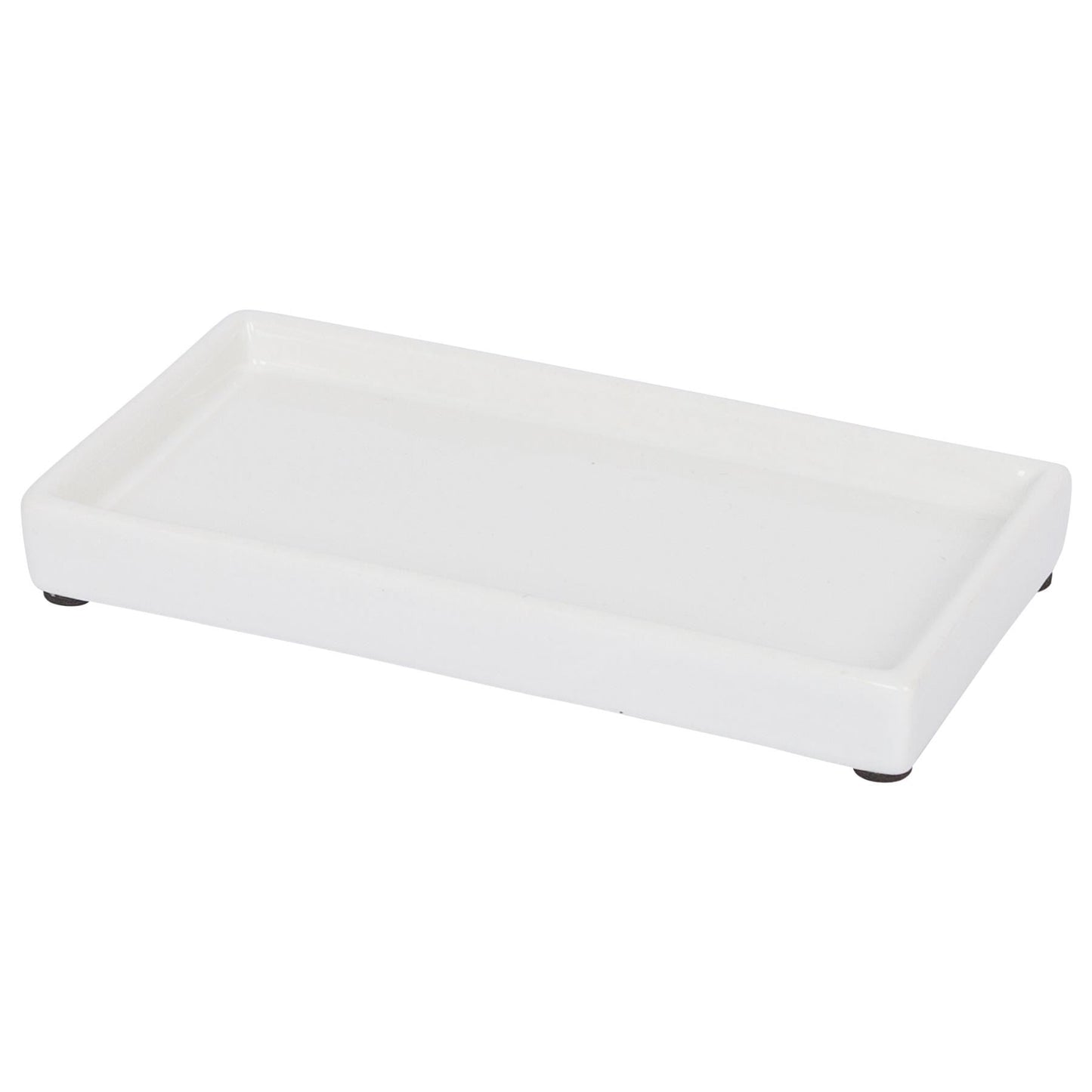 17cm White Ceramic Soap Dispenser Tray
