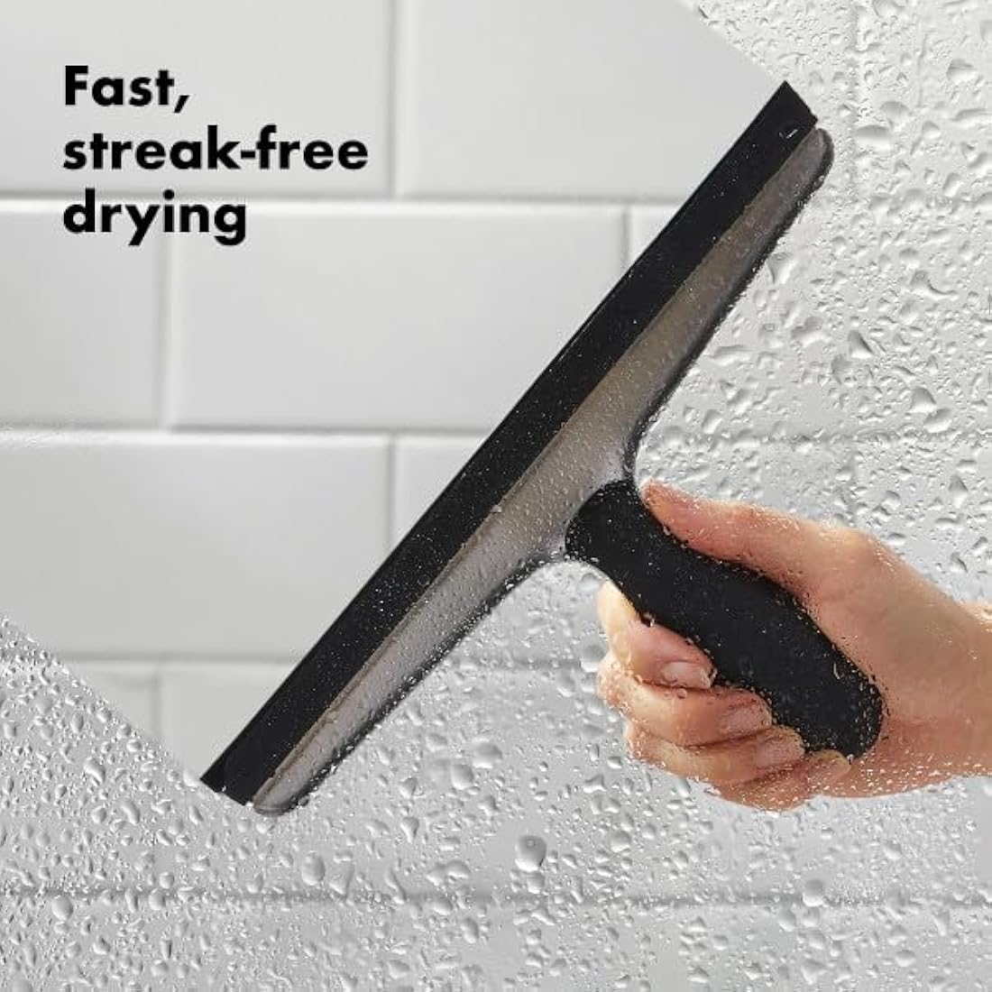 OXO 1060619 Good Grips Stainless Steel Squeegee, White/Black, 10 x 1.5 x 6 inches