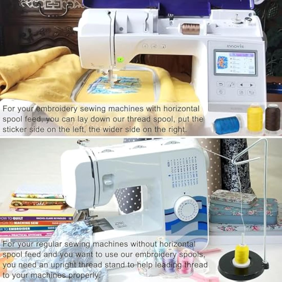 New brothread 40 Brother Colours Polyester Machine Embroidery Thread Kit 500M (550Y) Each Spool for Brother Babylock Janome Singer Pfaff Husqvarna Bernina Embroidery and Sewing Machines