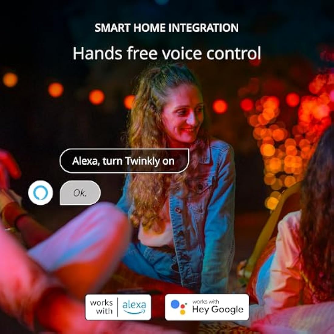 Twinkly Strings 250 LED RGB, LED Light String for in- and Outdoor, Smart LED Lights, Mappable LEDs, Compatible with Alexa and Google Home, IP44, Controlled by App, Black Wire, 20m