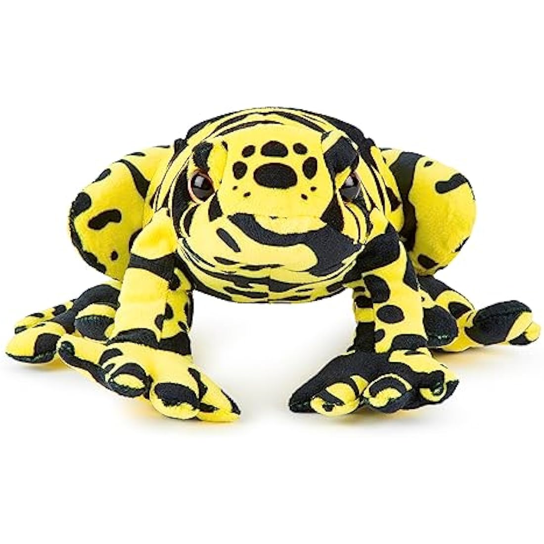 Zappi Co 100% Recycled Plush Poison Dart Frog Yellow/Black Toy (21cm Length) Stuffed Soft Cuddly Eco Friendly Animals Collection for Newborns – Lifelike & Realistic