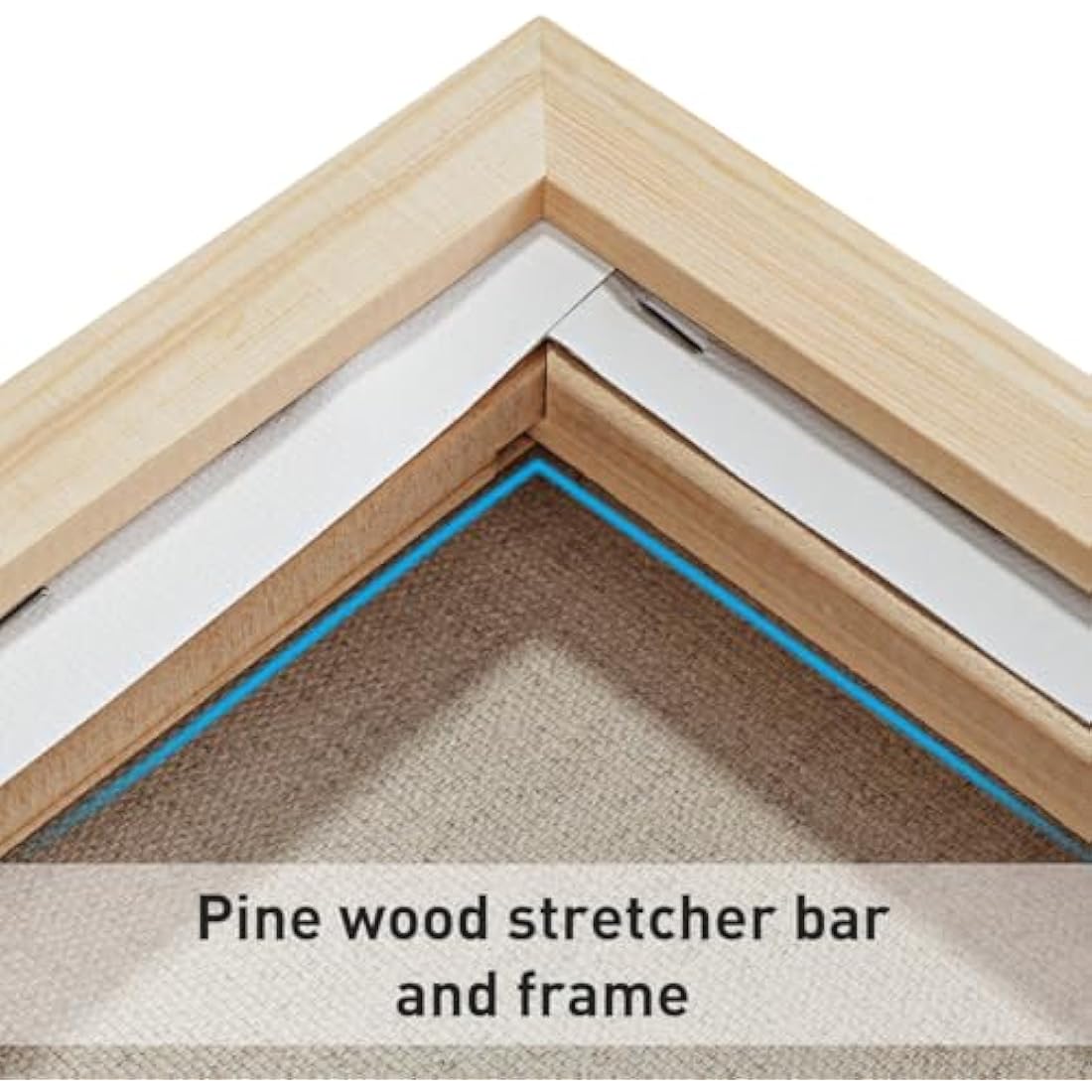 Colour Splash 40x50cm Stretched Canvas with Pinewood Frame (1pk), 3.8cm Deep Edge, 4.8cm Pine Frame, Linen & Cotton Blend, Medium Grain, Triple-Primed 450gsm, Durable Blank Canvas for Oil & Acrylic